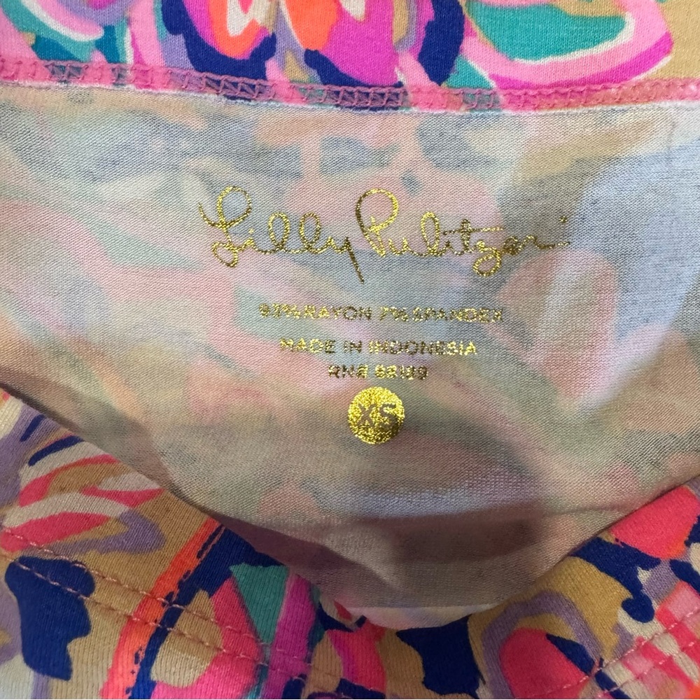Lilly Pulitzer UPF 50+ Sophie Dress in Blue Currant Drop Me A Lime Sz XS - Picture 13 of 14